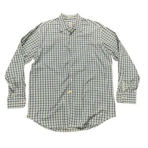 Peter Millar Blue Green Cotton Plaid Button Up Shirt Men's Size XL Golf